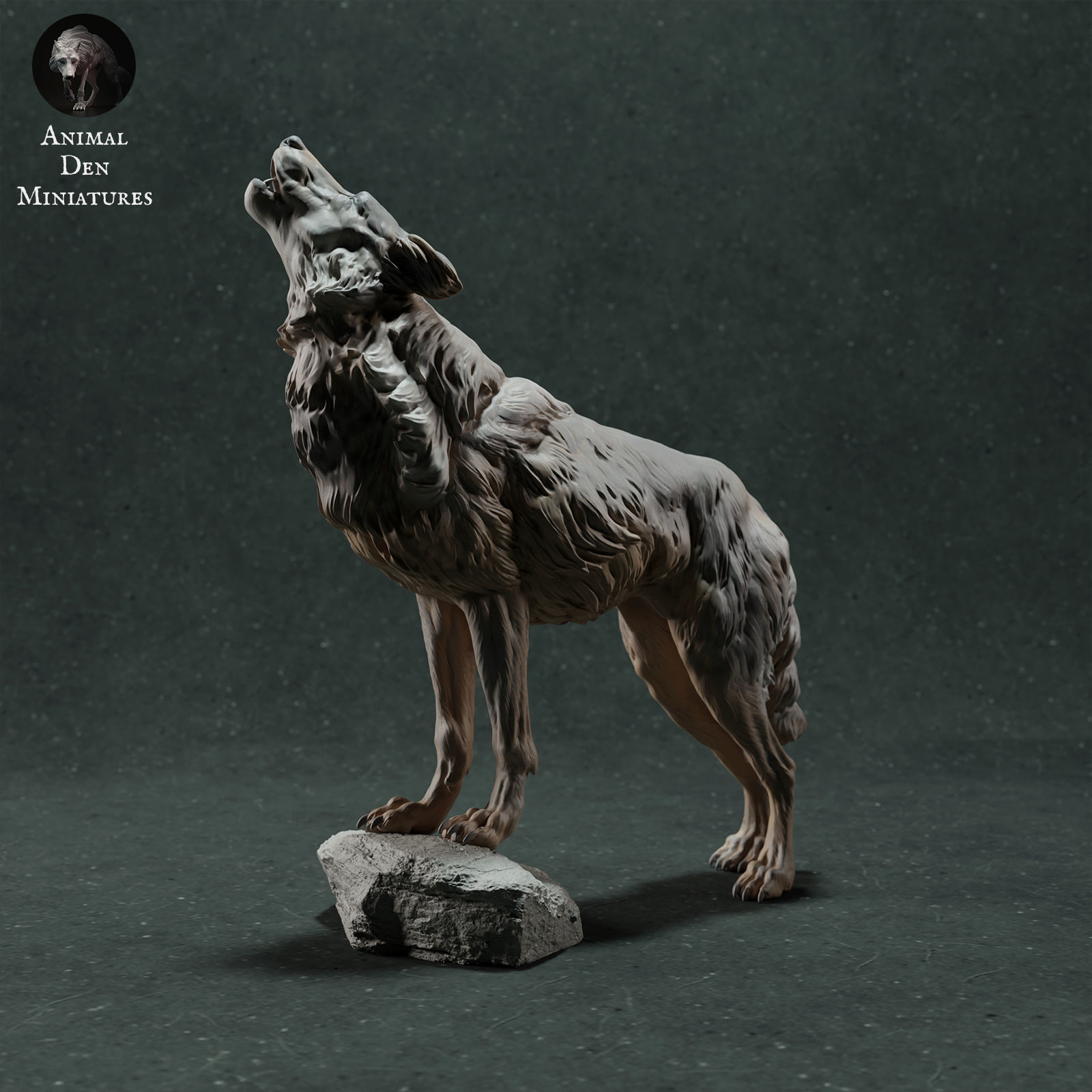 Iberian Wolf Howling 3D print model_0