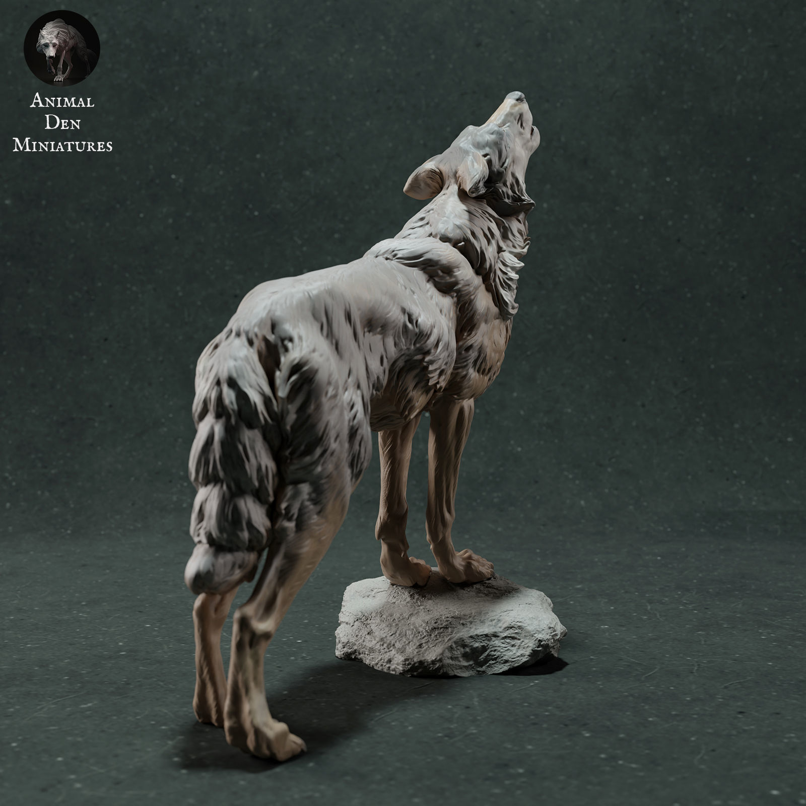 Iberian Wolf Howling 3D print model_2