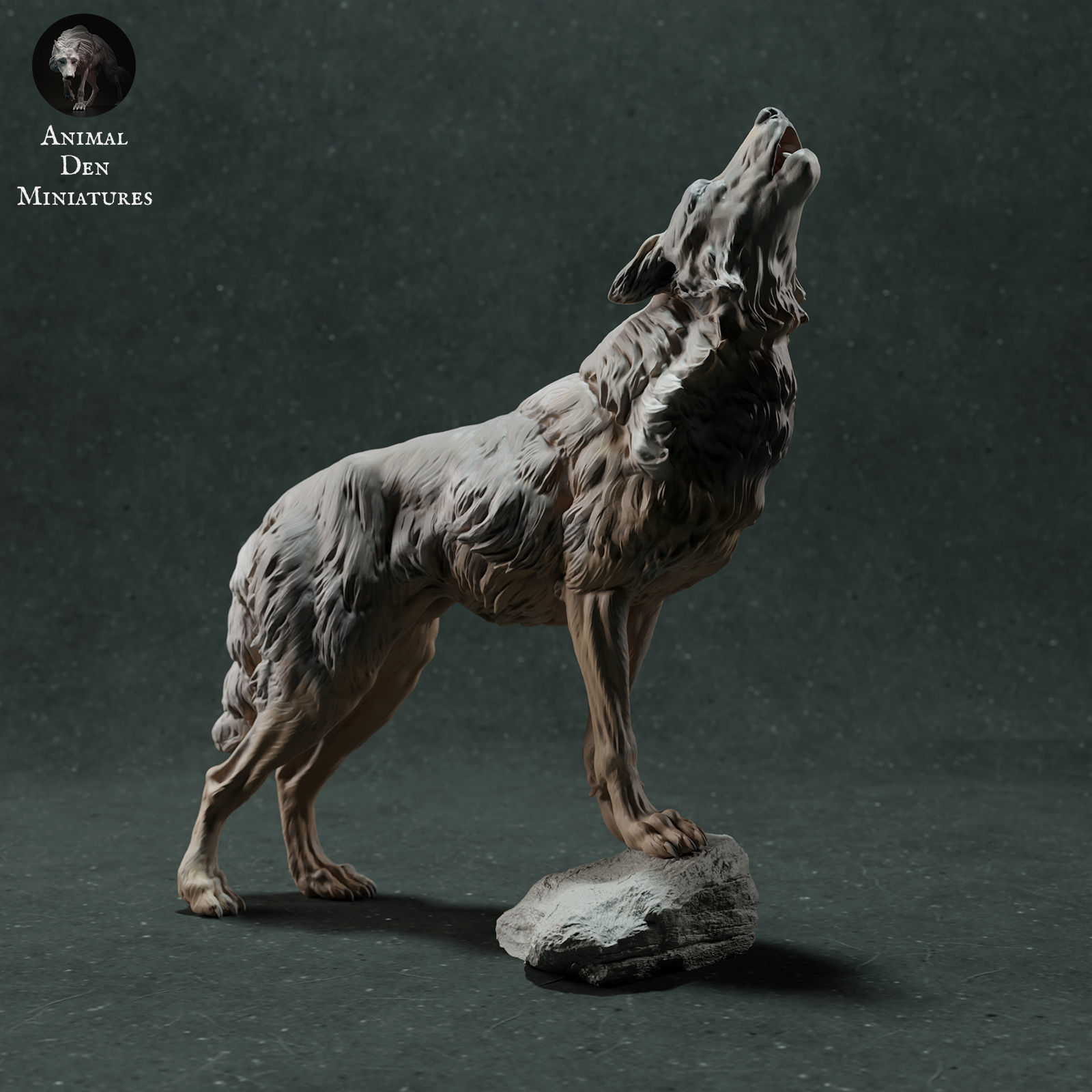 Iberian Wolf Howling 3D print model_1
