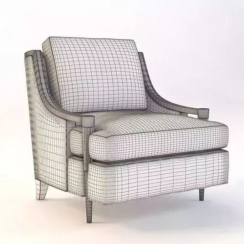 Baker Signature Lounge Chair 3D model 2