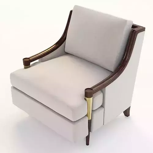 Baker Signature Lounge Chair 3D model 7