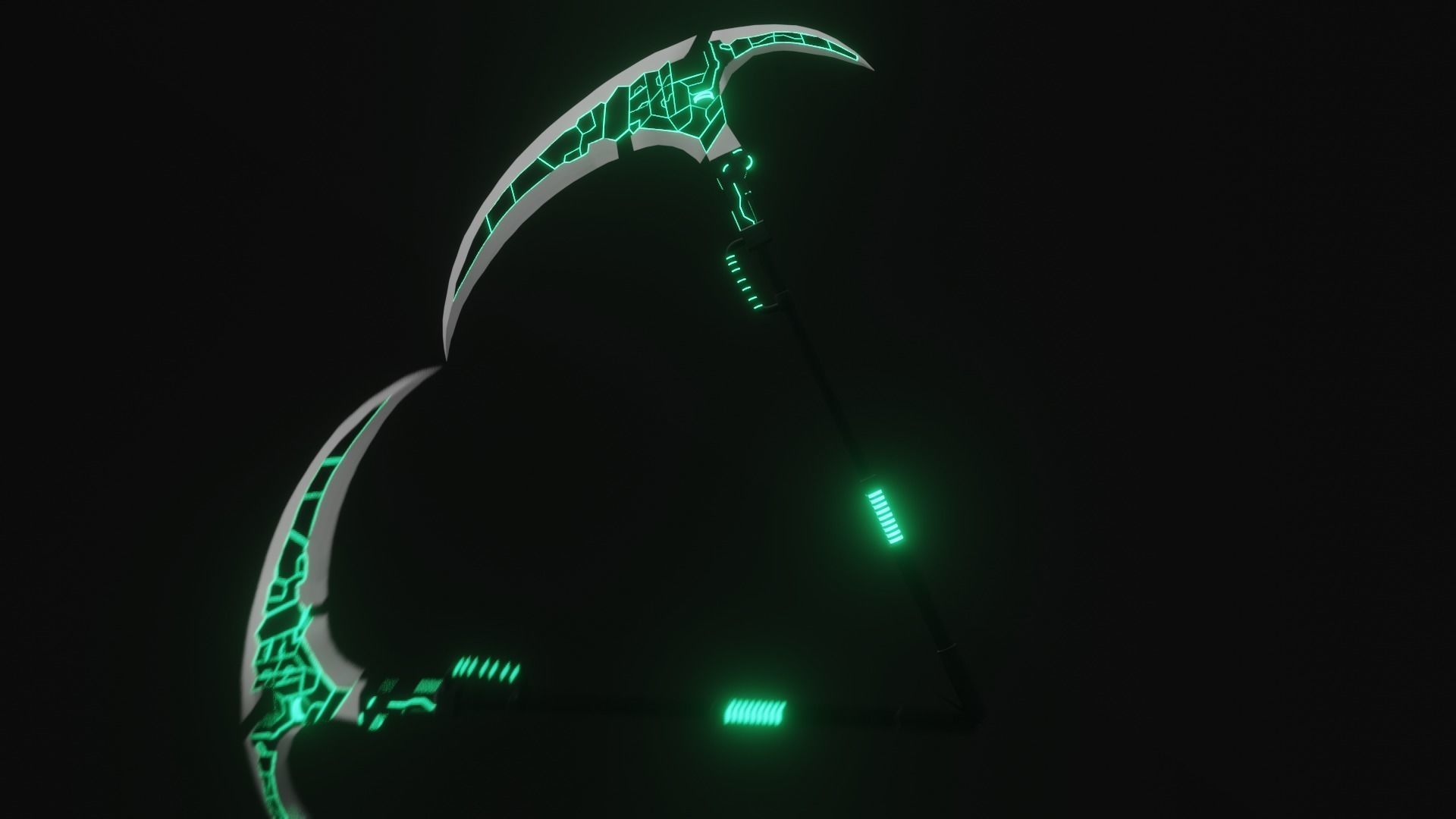 Sci-Fi Scythe 3D model Low-poly 3D model_3