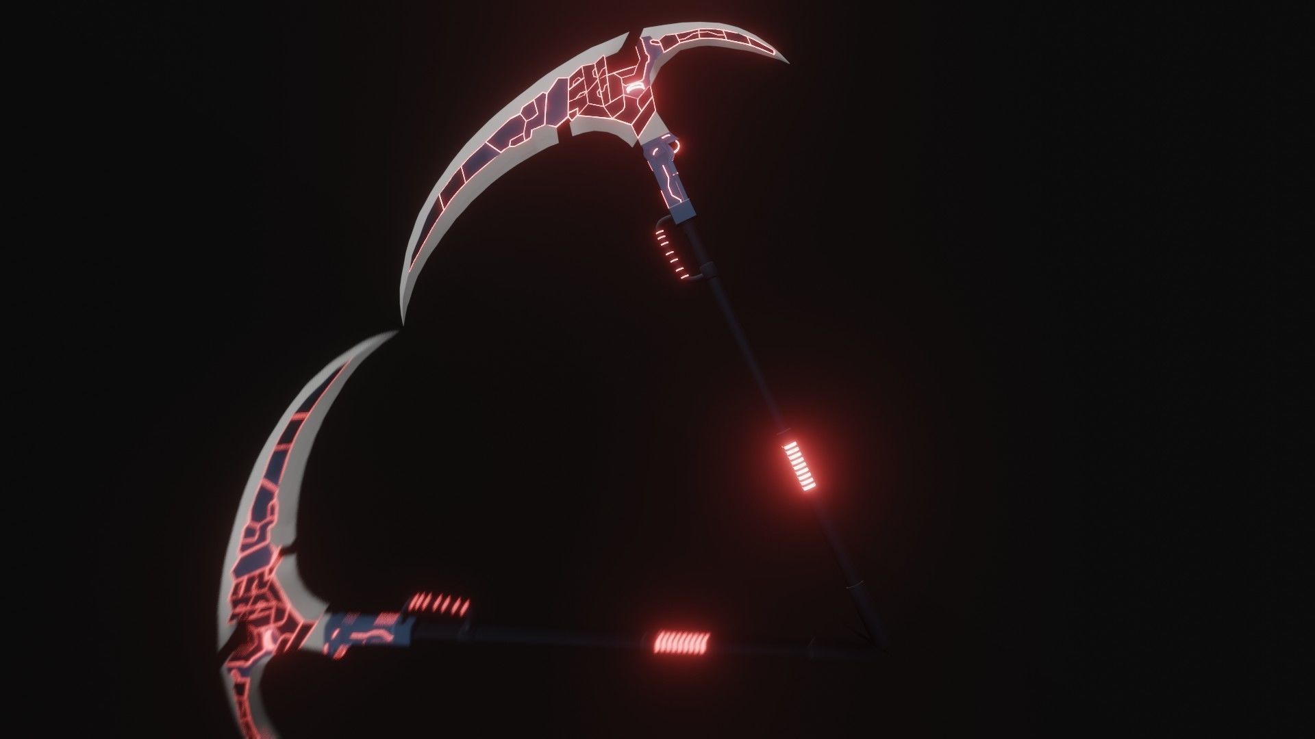 Sci-Fi Scythe 3D model Low-poly 3D model_2