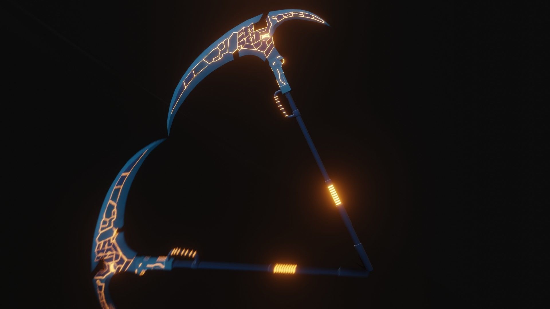 Sci-Fi Scythe 3D model Low-poly 3D model_4