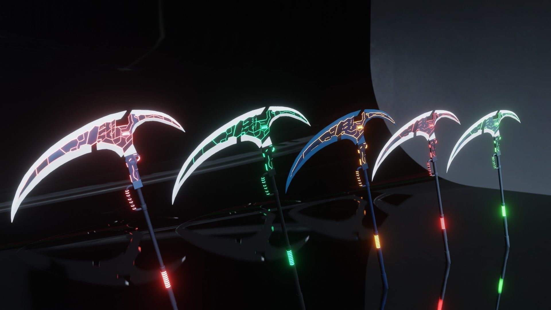 Sci-Fi Scythe 3D model Low-poly 3D model_1