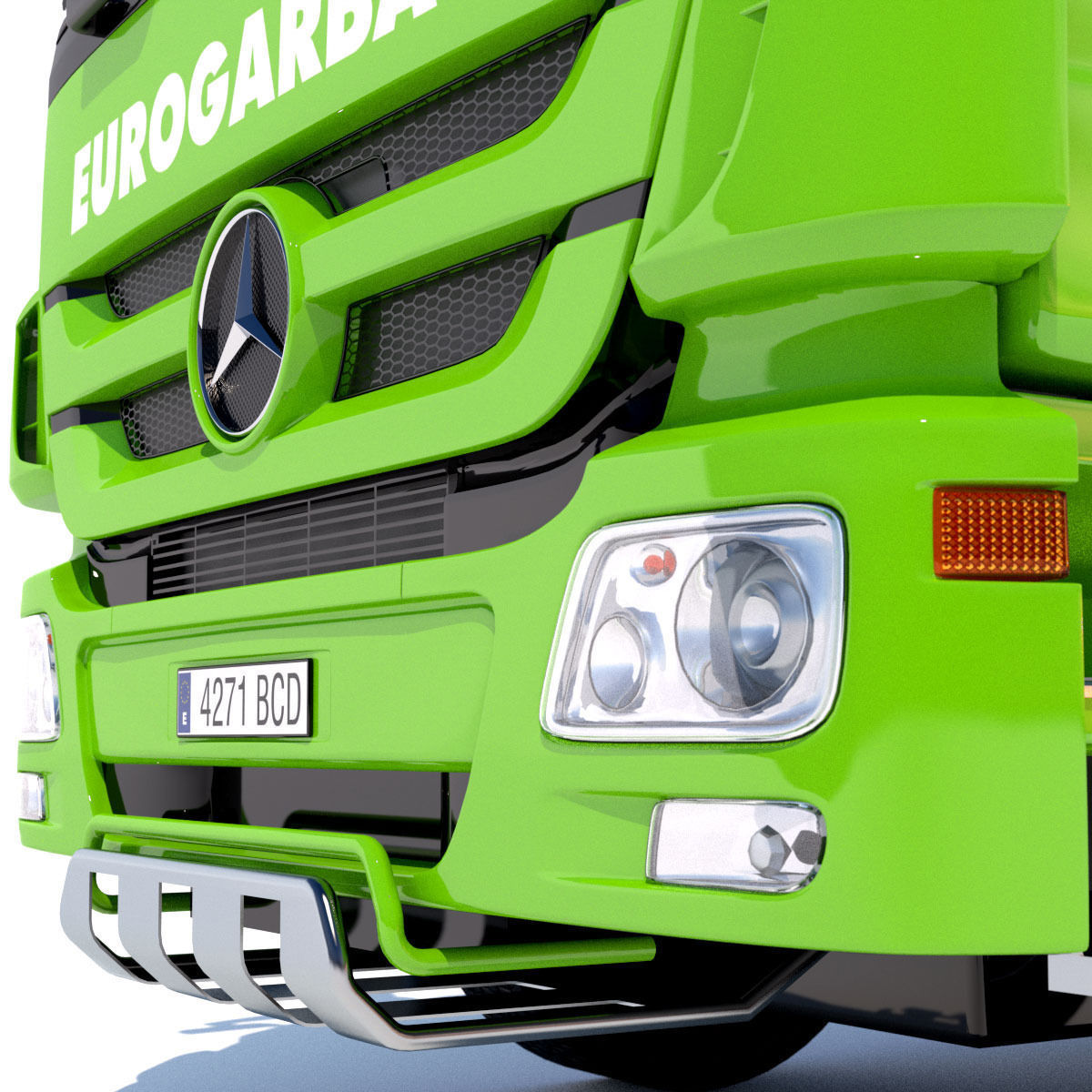 New Mercedes Actros Garbage Truck 3D model_10