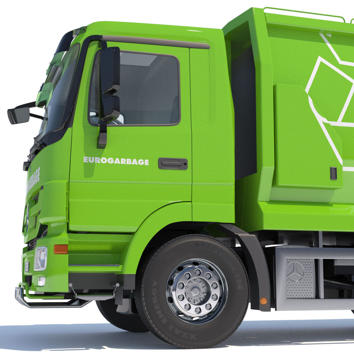 New Mercedes Actros Garbage Truck 3D model_8