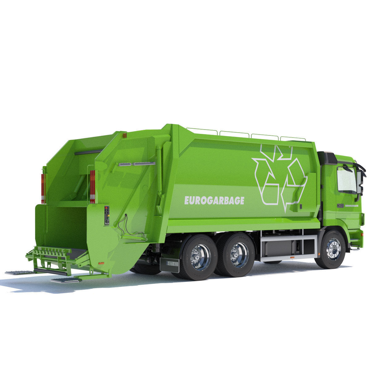 New Mercedes Actros Garbage Truck 3D model_2