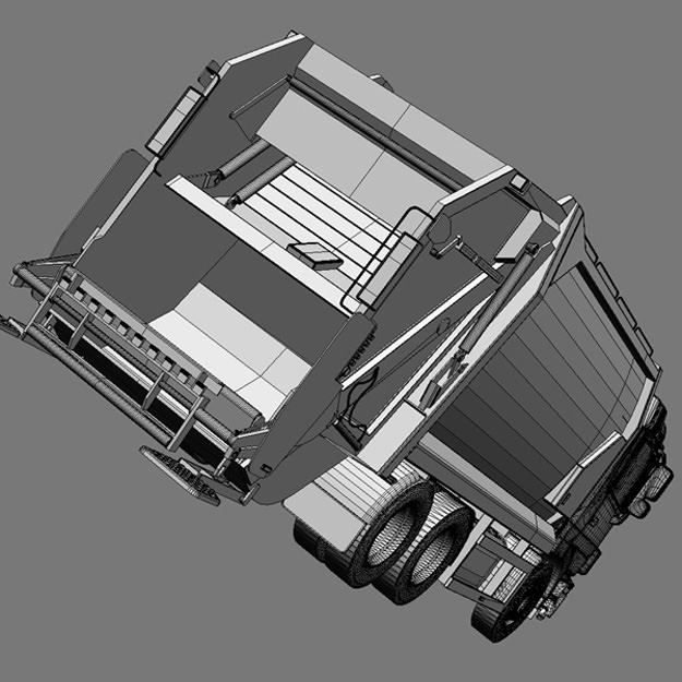 New Mercedes Actros Garbage Truck 3D model_5