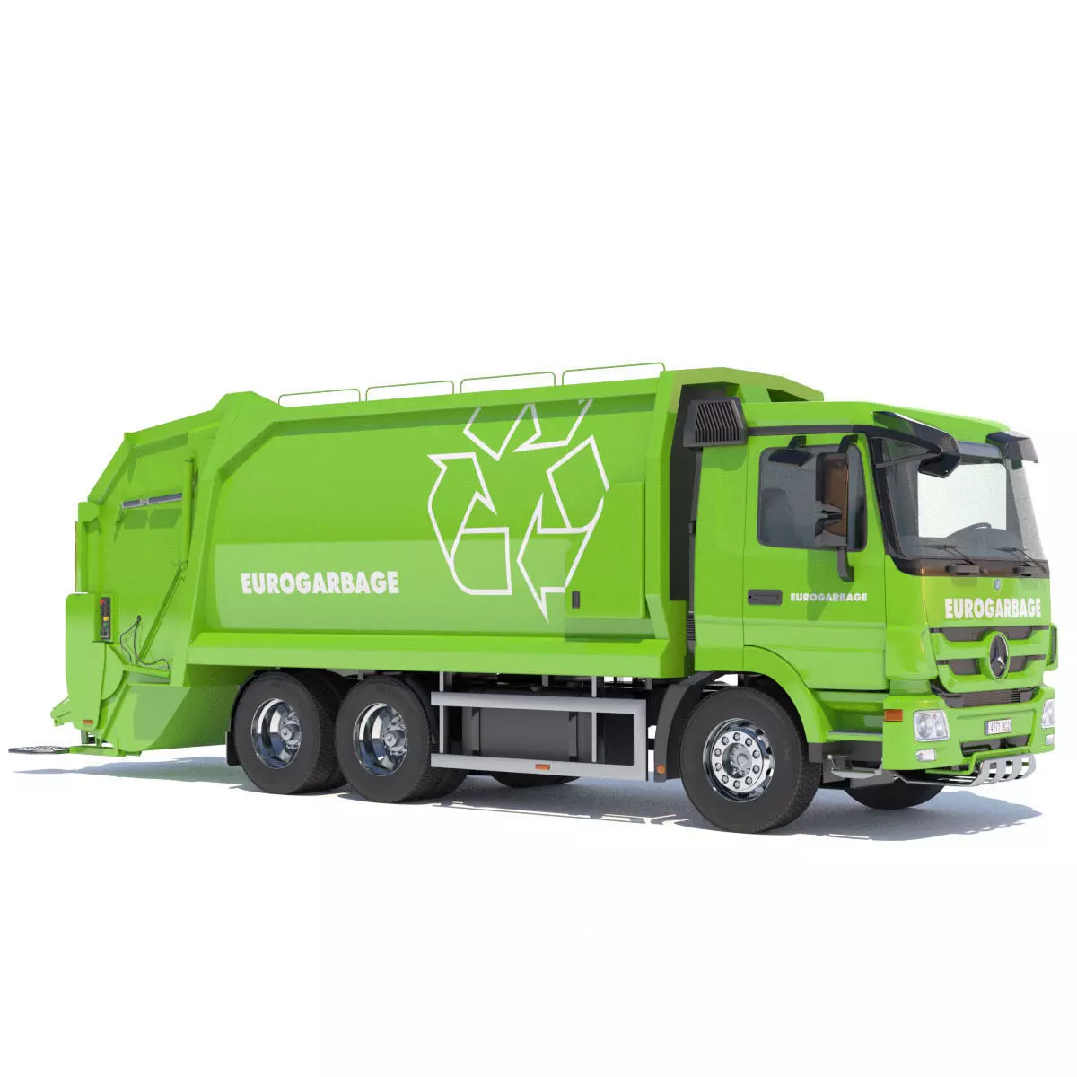 New Mercedes Actros Garbage Truck 3D model_0