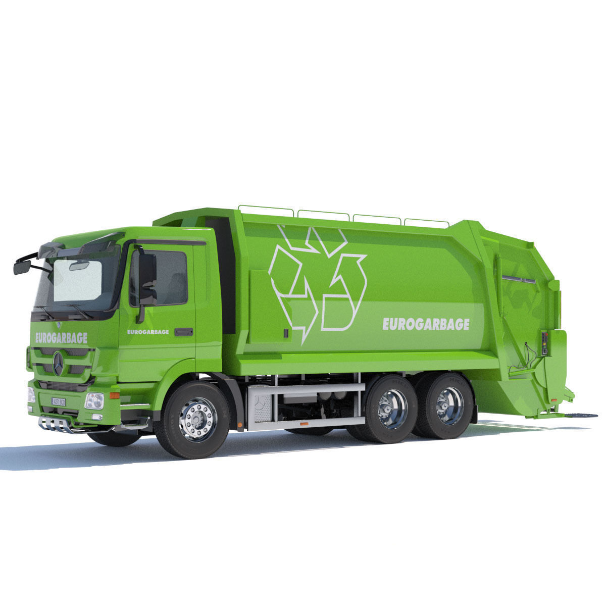 New Mercedes Actros Garbage Truck 3D model_1