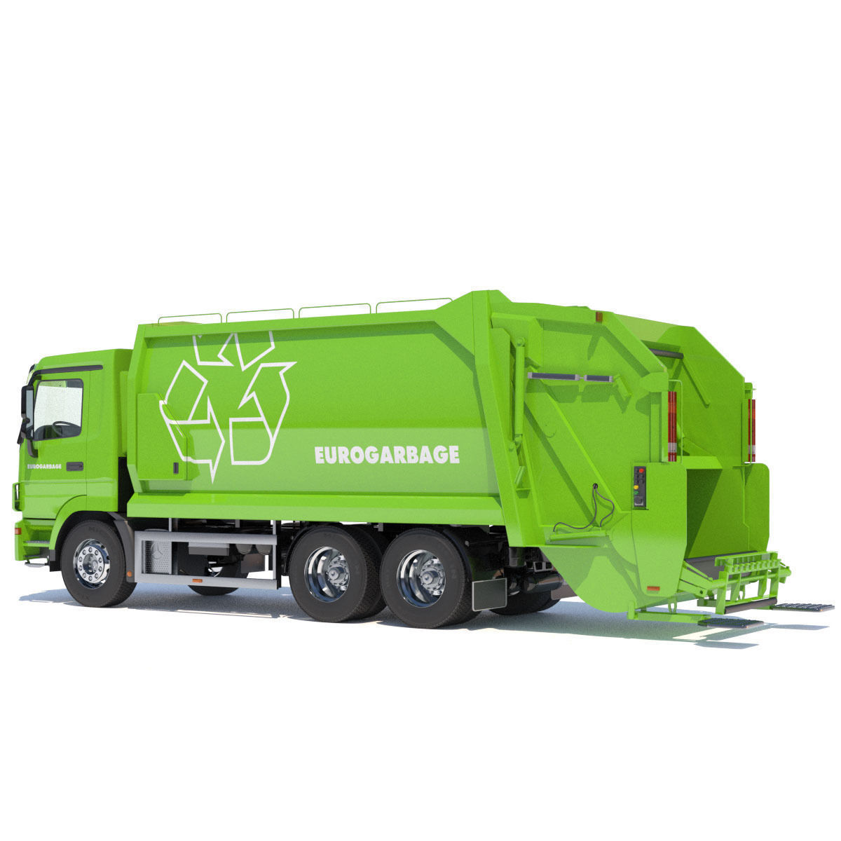 New Mercedes Actros Garbage Truck 3D model_3