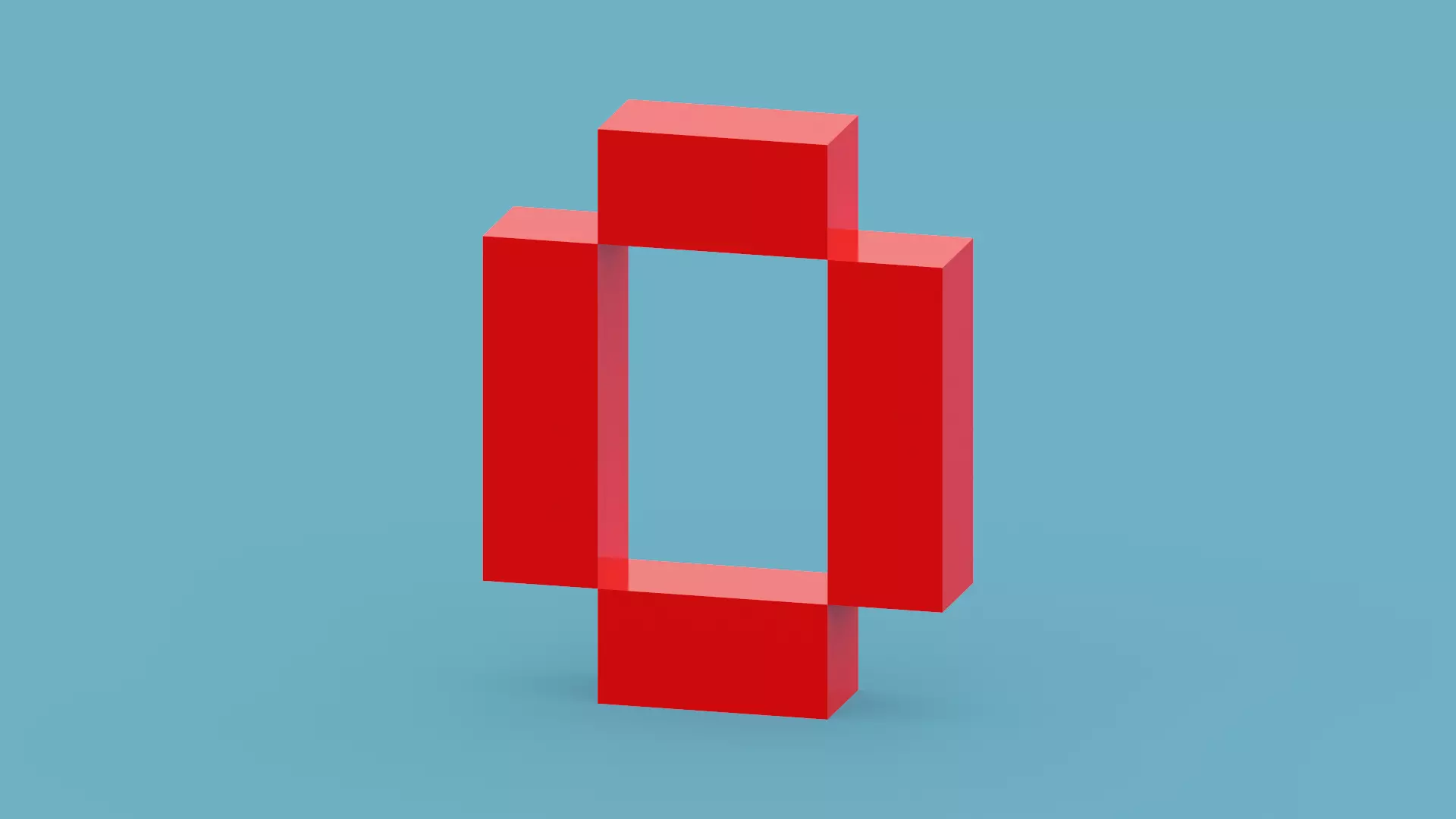 Voxel Number 1 Low-poly 3D model_0