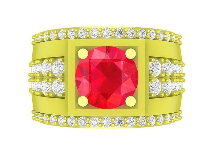 luxury asian diamond men ring 4070 3D print model
