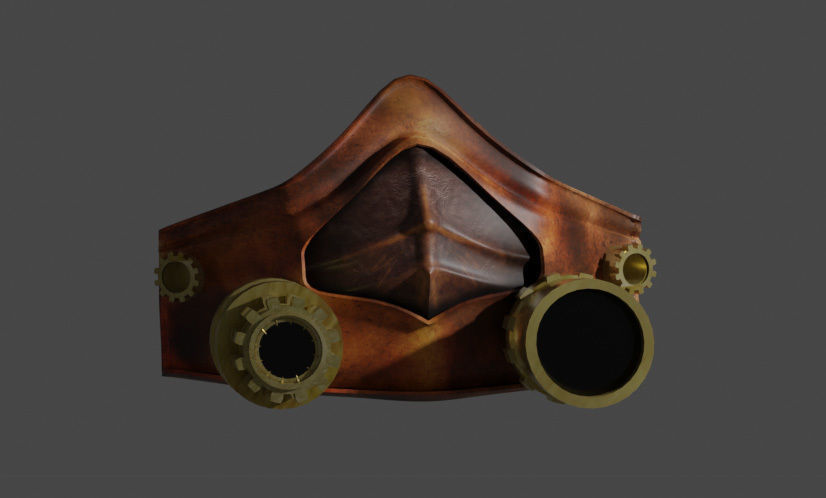 Steampunk night vision goggles 3D model_2