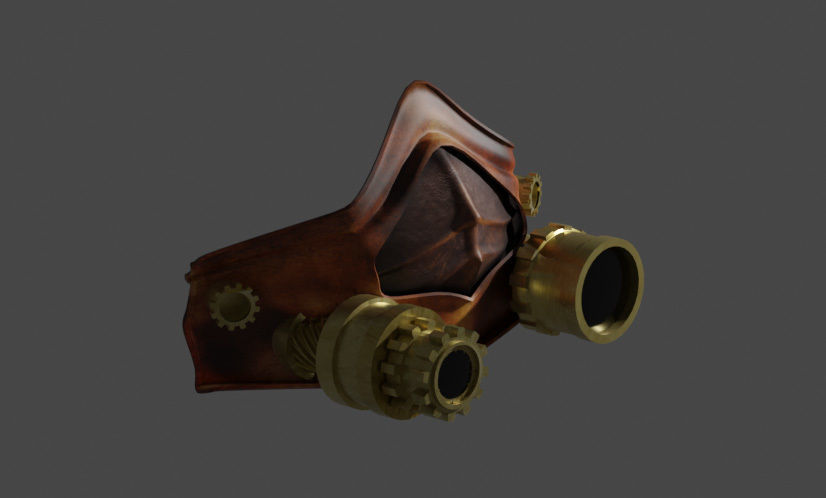 Steampunk night vision goggles 3D model_3