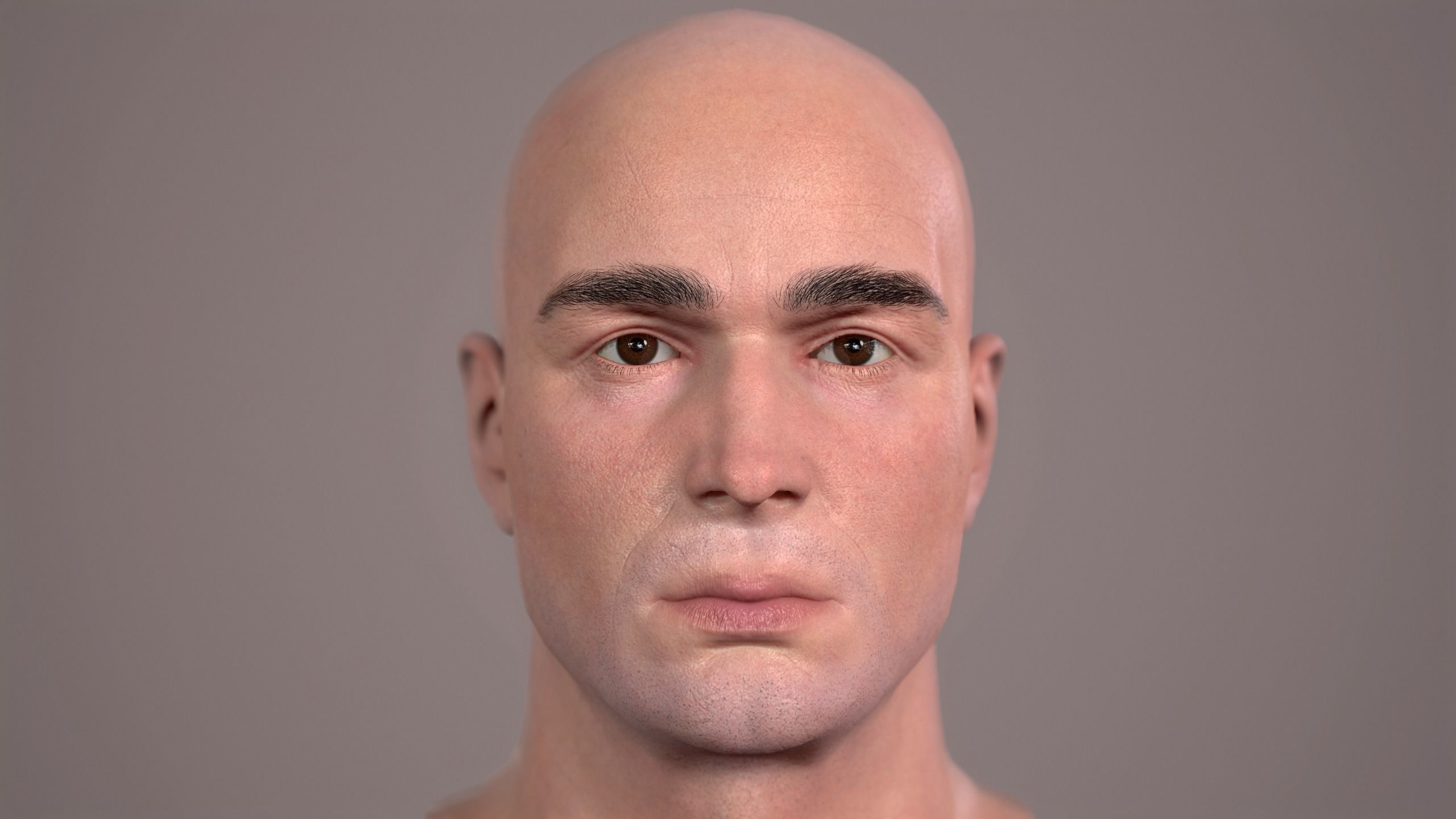 Male Head - 03 Low-poly 3D model_2