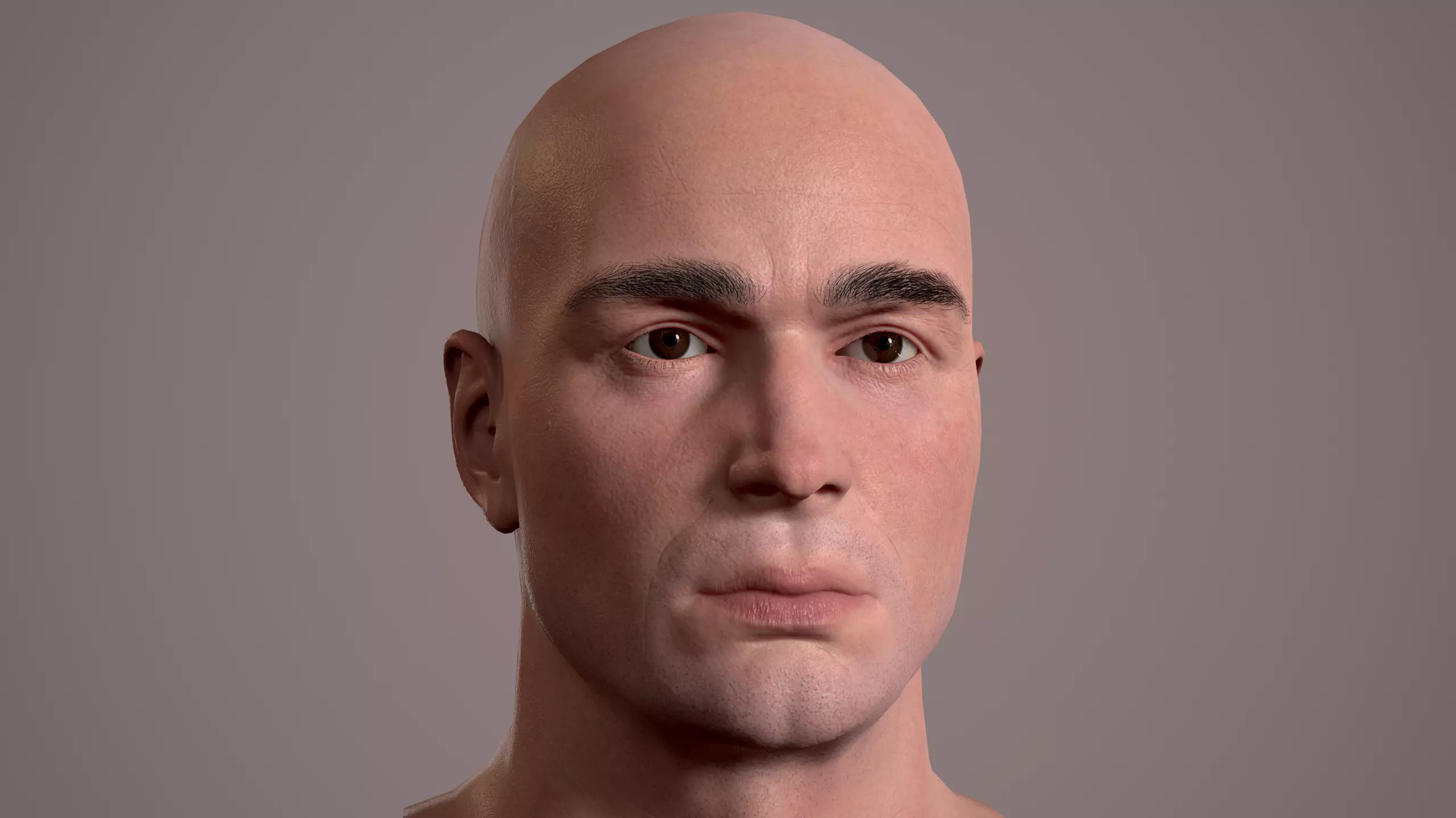 Male Head - 03 Low-poly 3D model_0