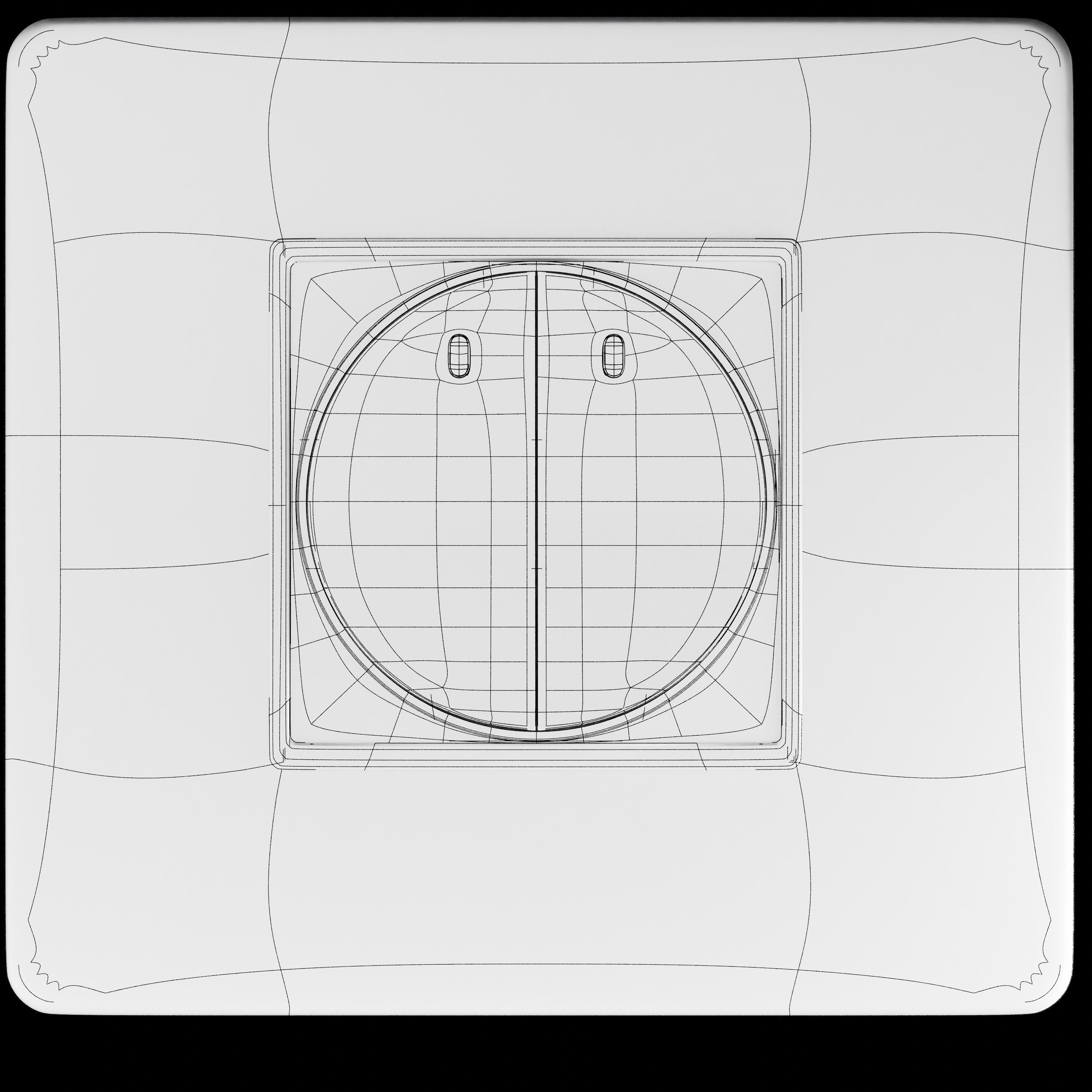 Round Double Switch Board Low-poly 3D model_5