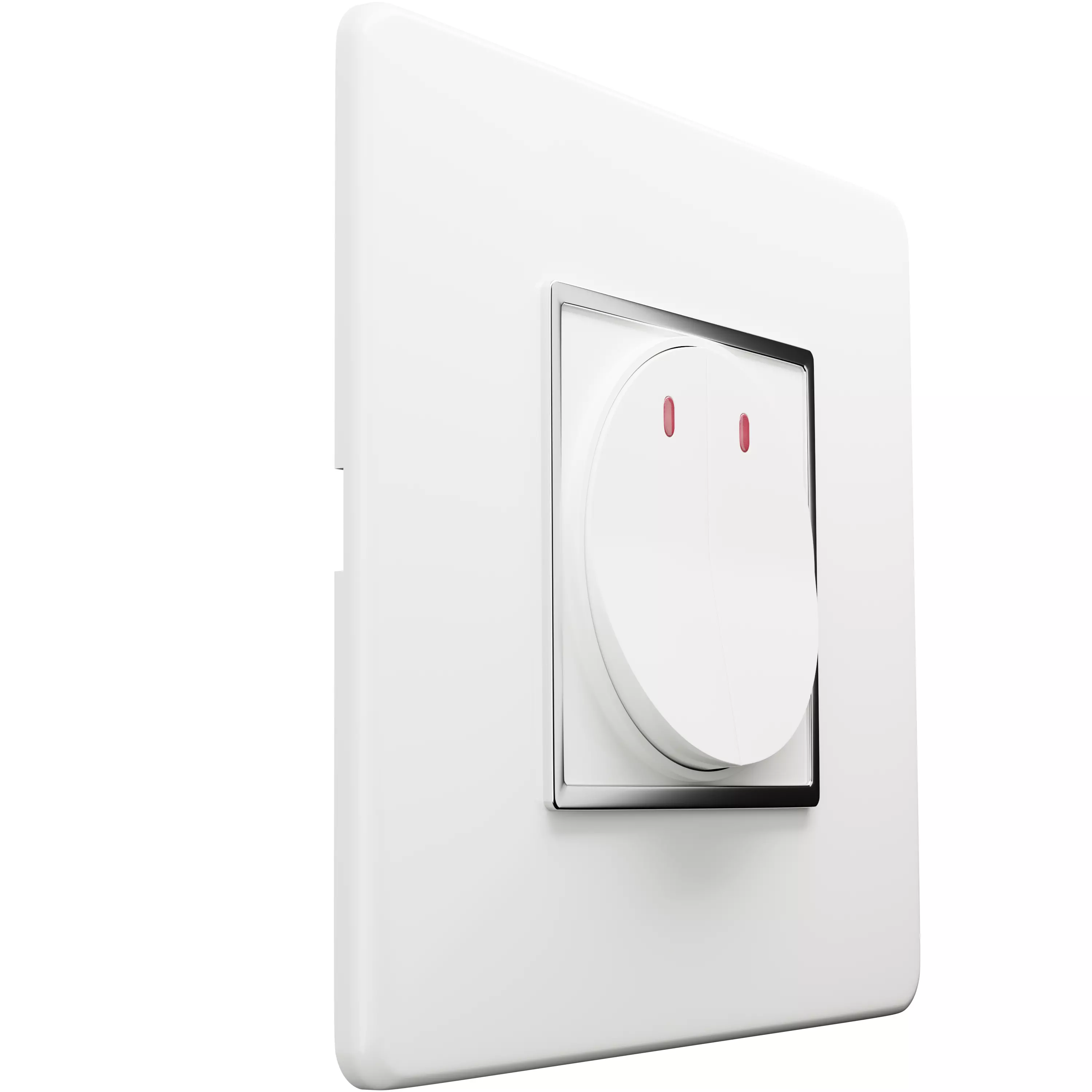 Round Double Switch Board Low-poly 3D model_0