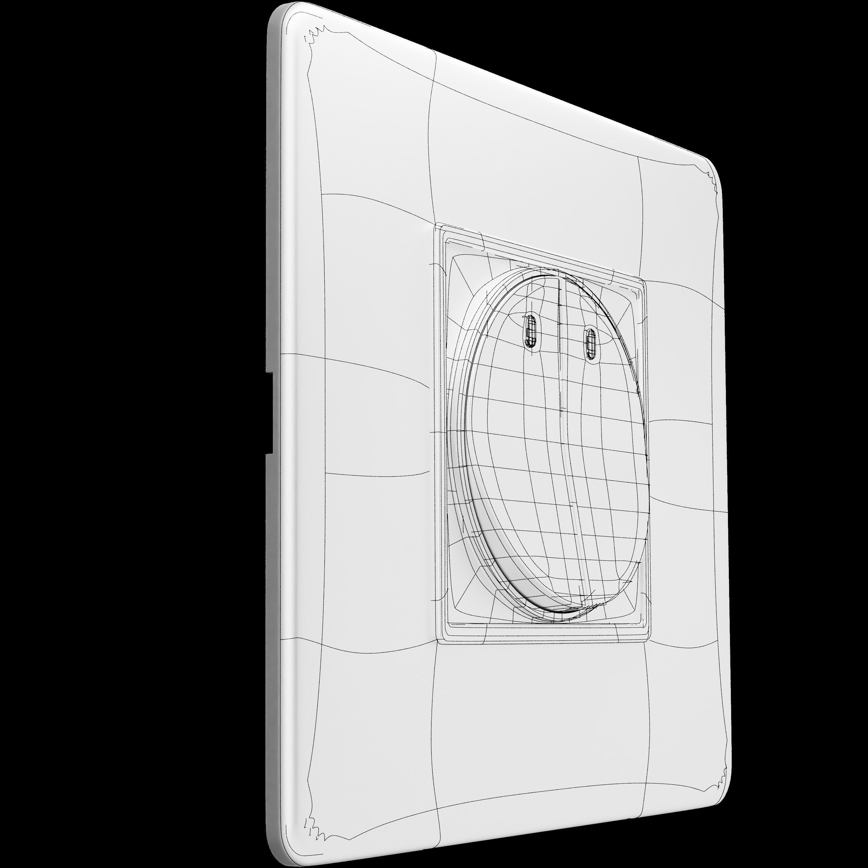 Round Double Switch Board Low-poly 3D model_4