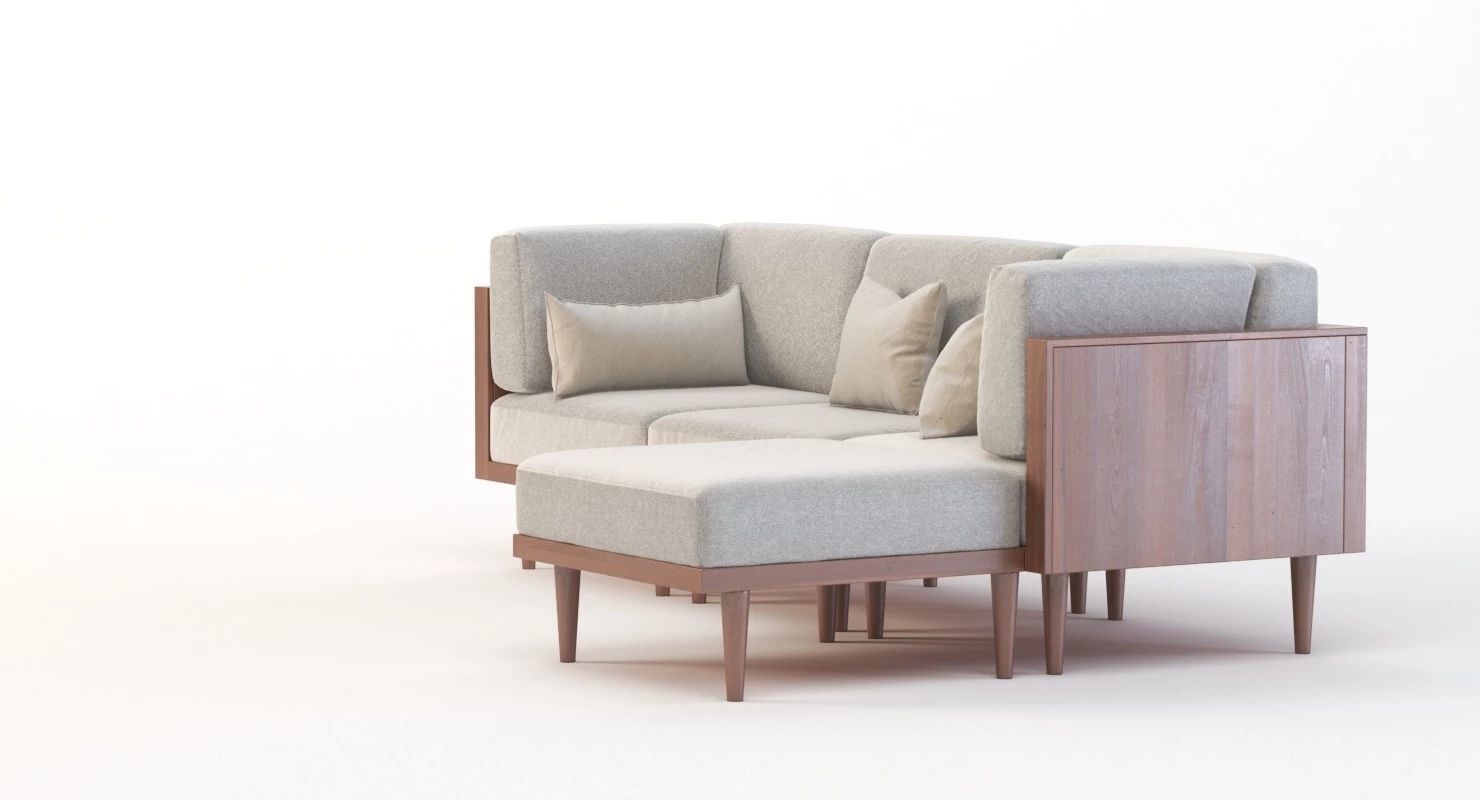 Bellanest Soto Modular Sectional Sofa Chaise corner module 3D model_5