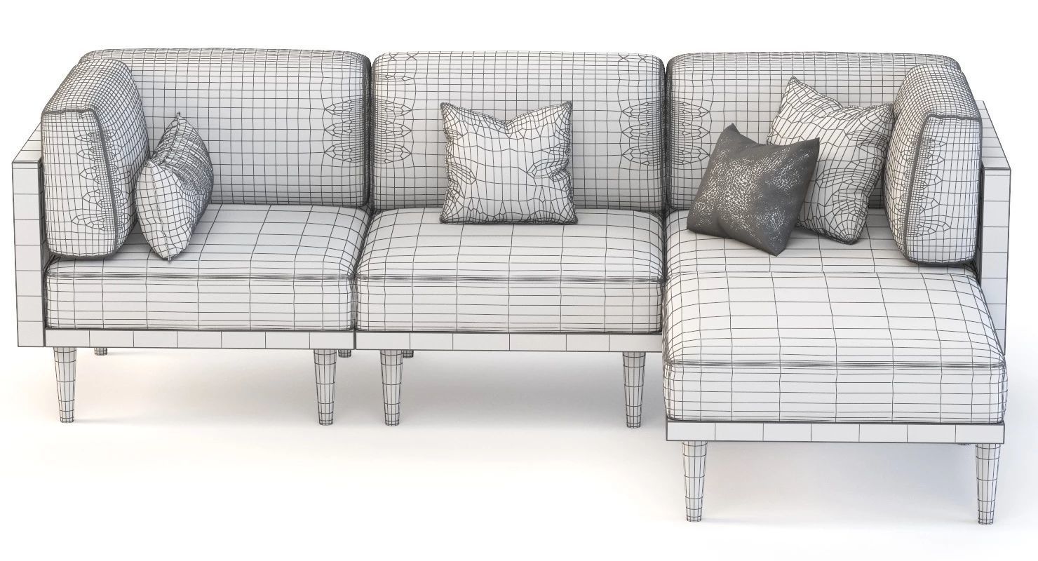 Bellanest Soto Modular Sectional Sofa Chaise corner module 3D model_7