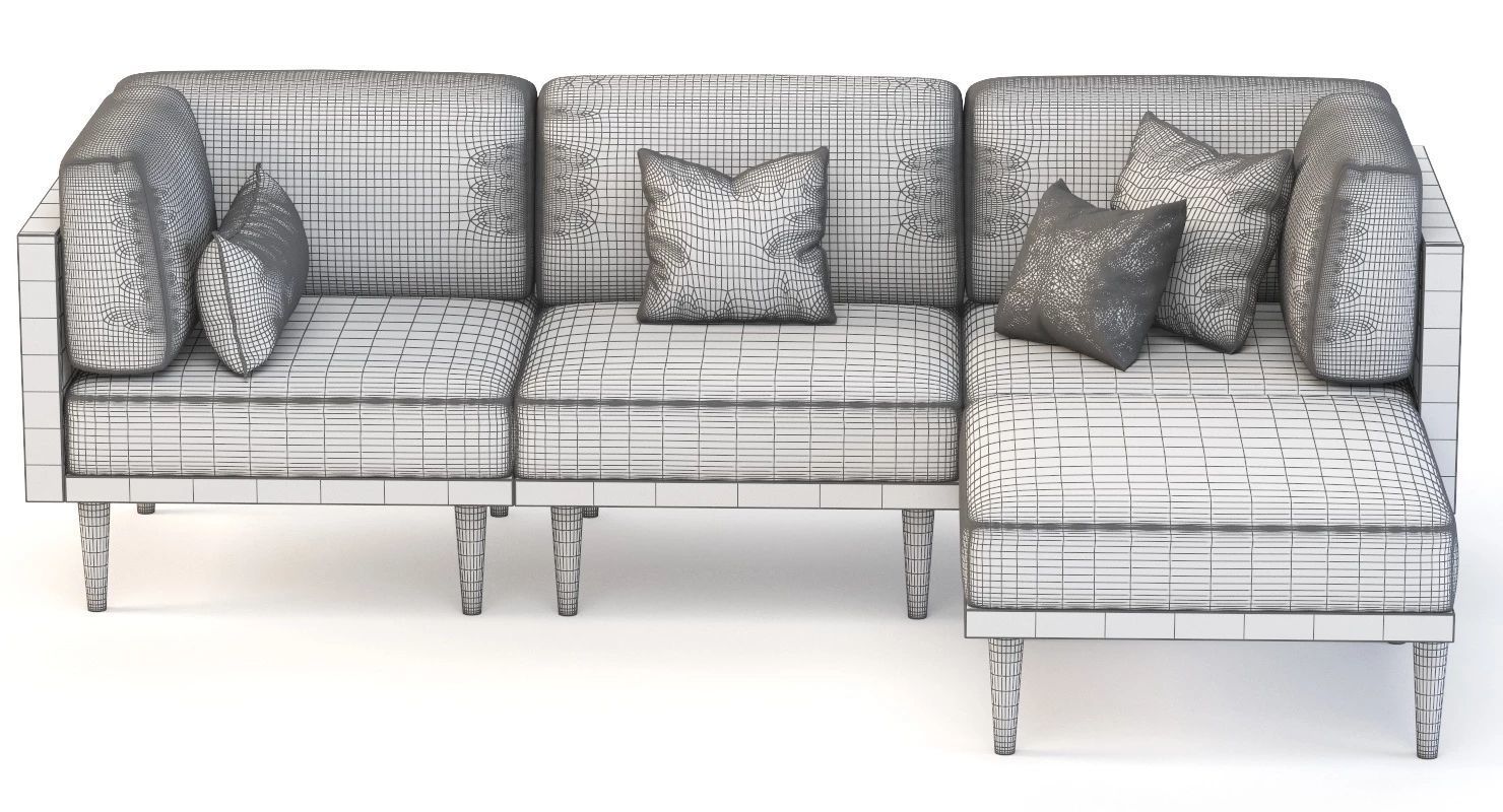 Bellanest Soto Modular Sectional Sofa Chaise corner module 3D model_8