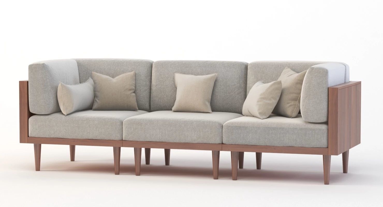 Bellanest Soto Modular Sectional Sofa Three Seater with Cushion 3D model_6