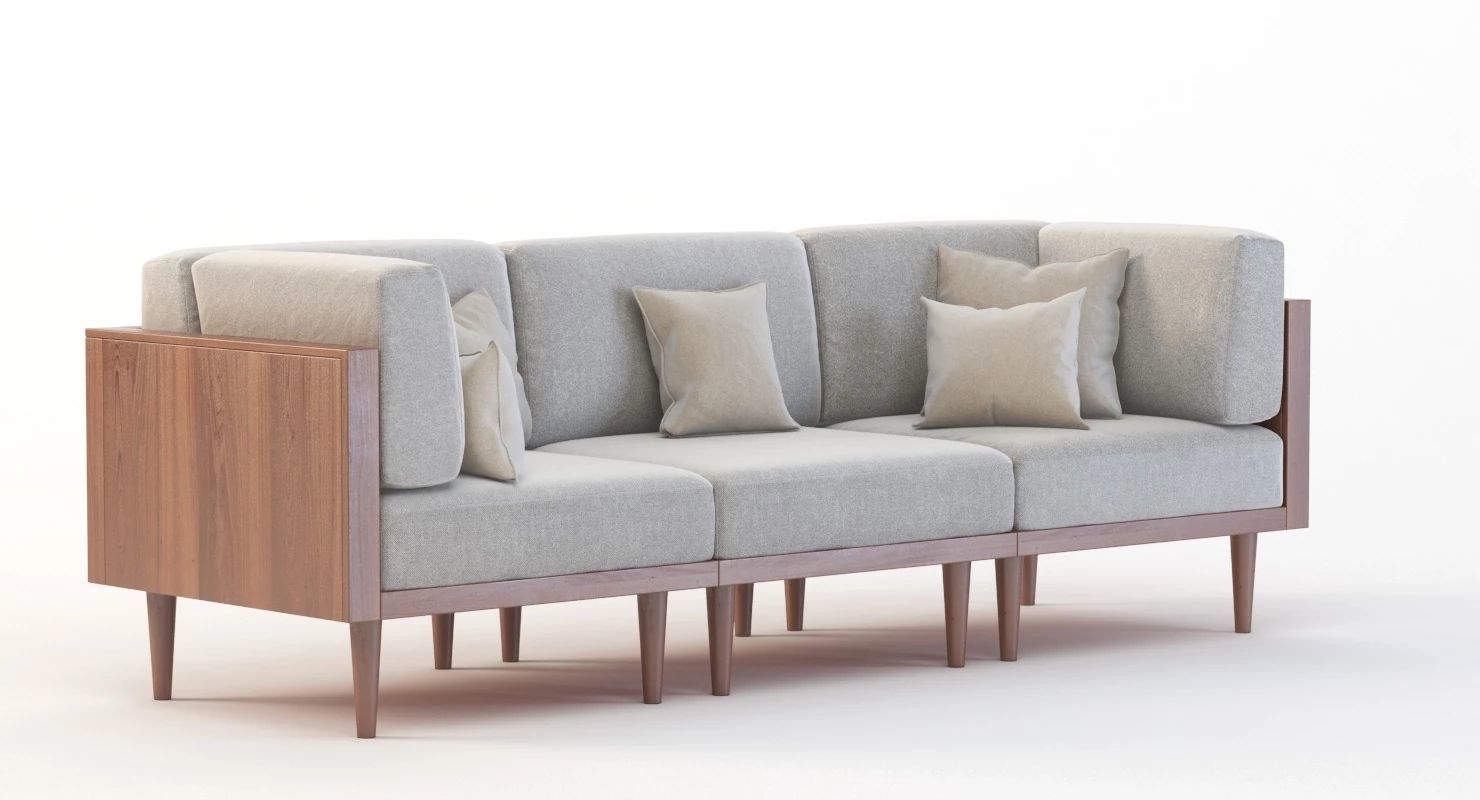 Bellanest Soto Modular Sectional Sofa Three Seater with Cushion 3D model_1