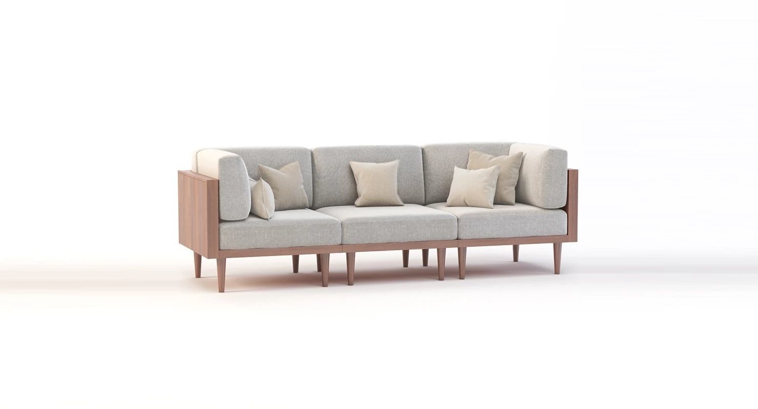 Bellanest Soto Modular Sectional Sofa Three Seater with Cushion 3D model_9