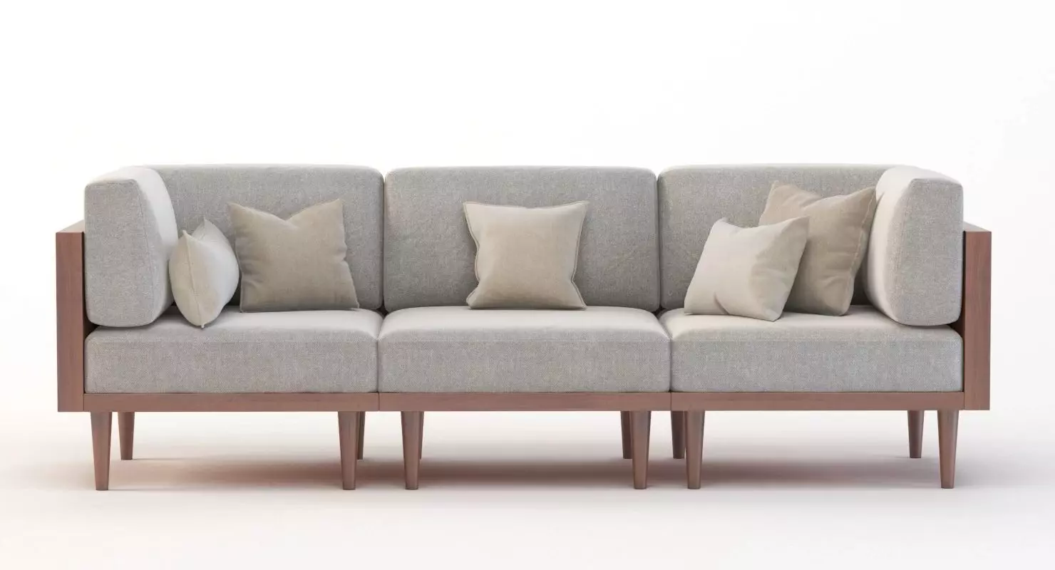 Bellanest Soto Modular Sectional Sofa Three Seater with Cushion 3D model_0