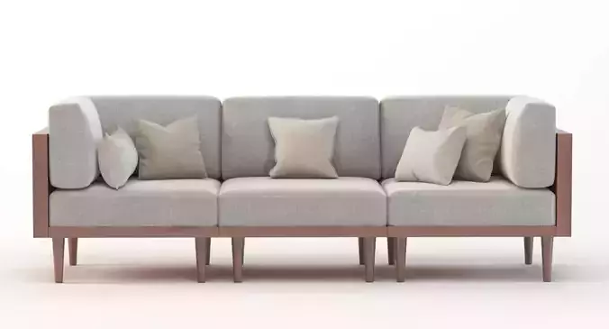 Bellanest Soto Modular Sectional Sofa Three Seater with Cushion 3D model