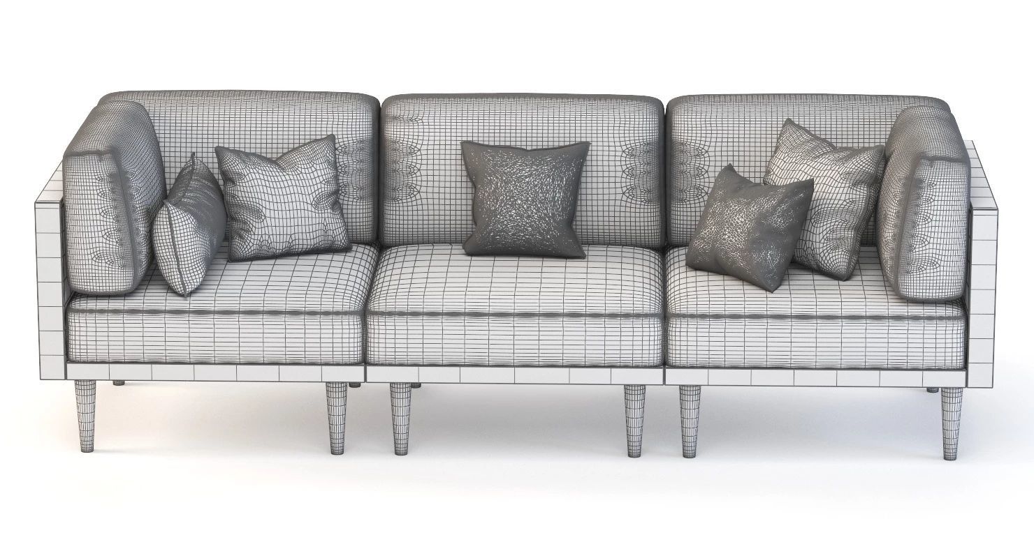 Bellanest Soto Modular Sectional Sofa Three Seater with Cushion 3D model_7