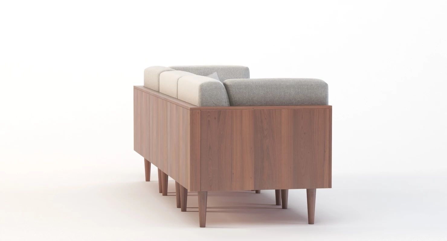 Bellanest Soto Modular Sectional Sofa Three Seater with Cushion 3D model_2