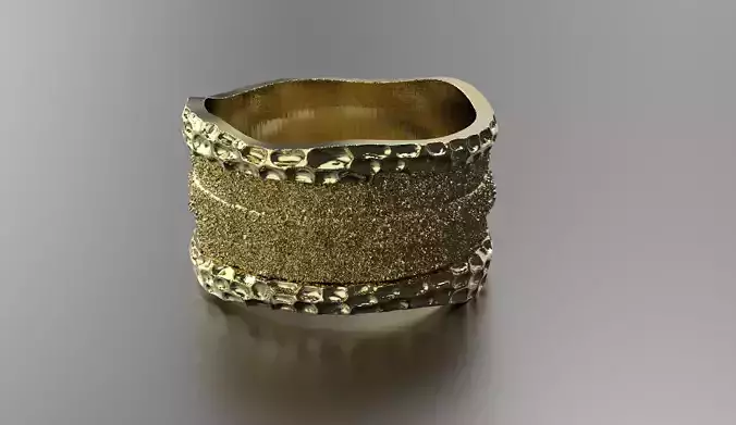 a ring with an expressive texture Facture Wedding ring