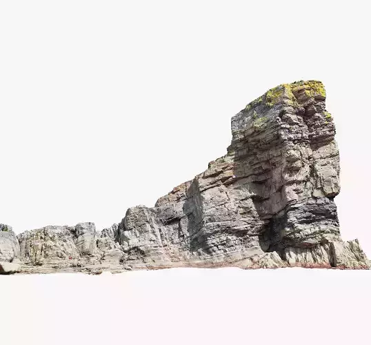 Coast Cliff Island Peak PBR Scan 02 Low-poly 3D model