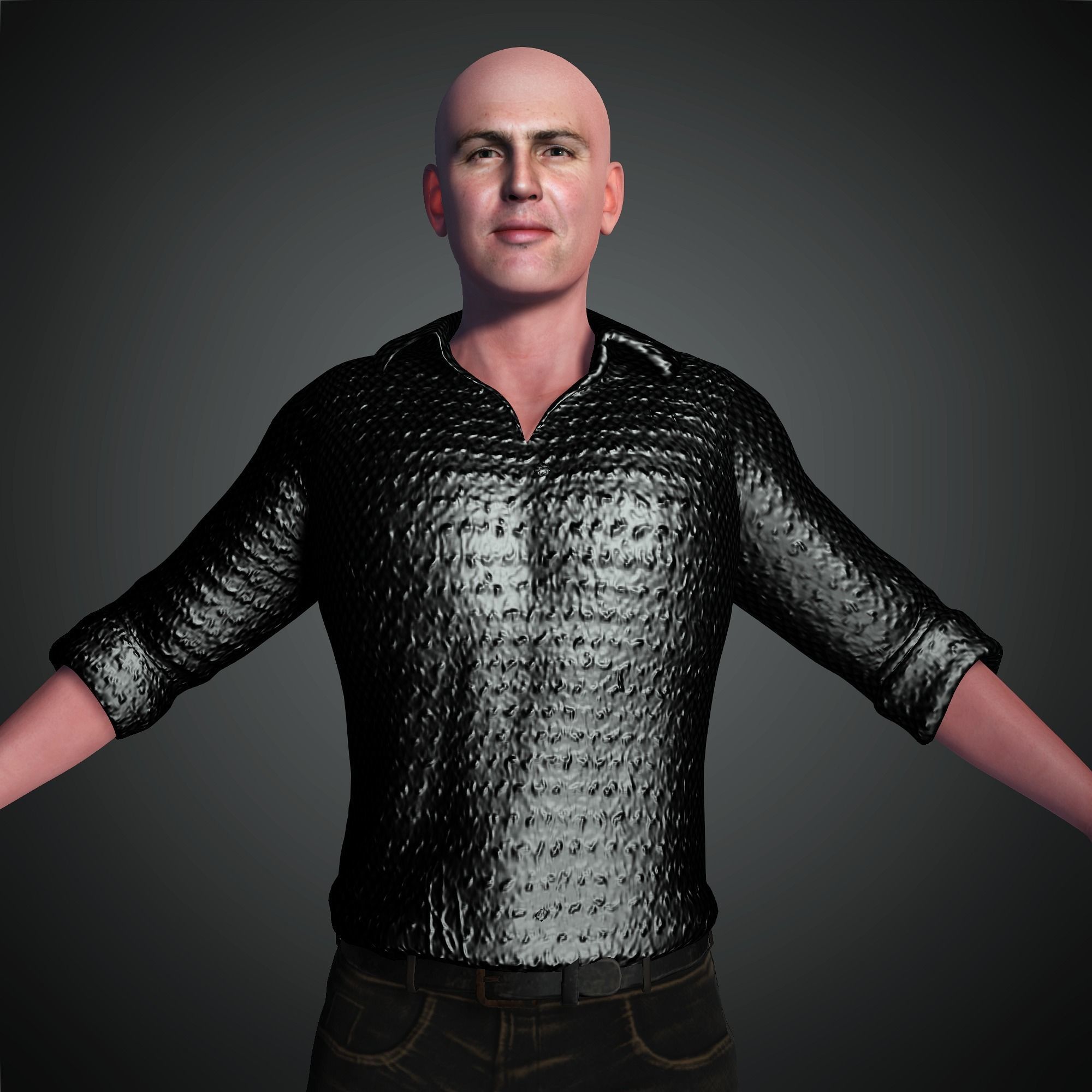 Arnold Vosloo 3D Rigged model ready for animation Low-poly 3D model_2