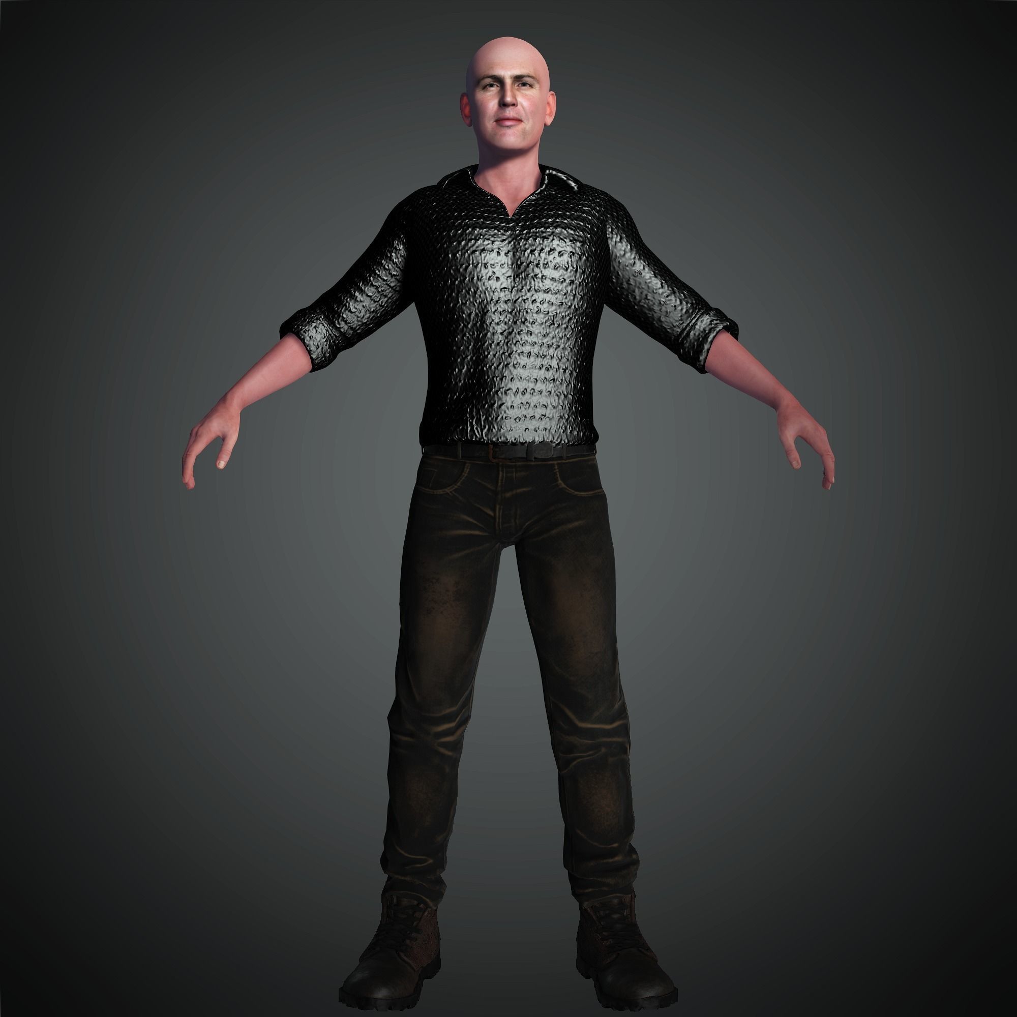 Arnold Vosloo 3D Rigged model ready for animation Low-poly 3D model_3