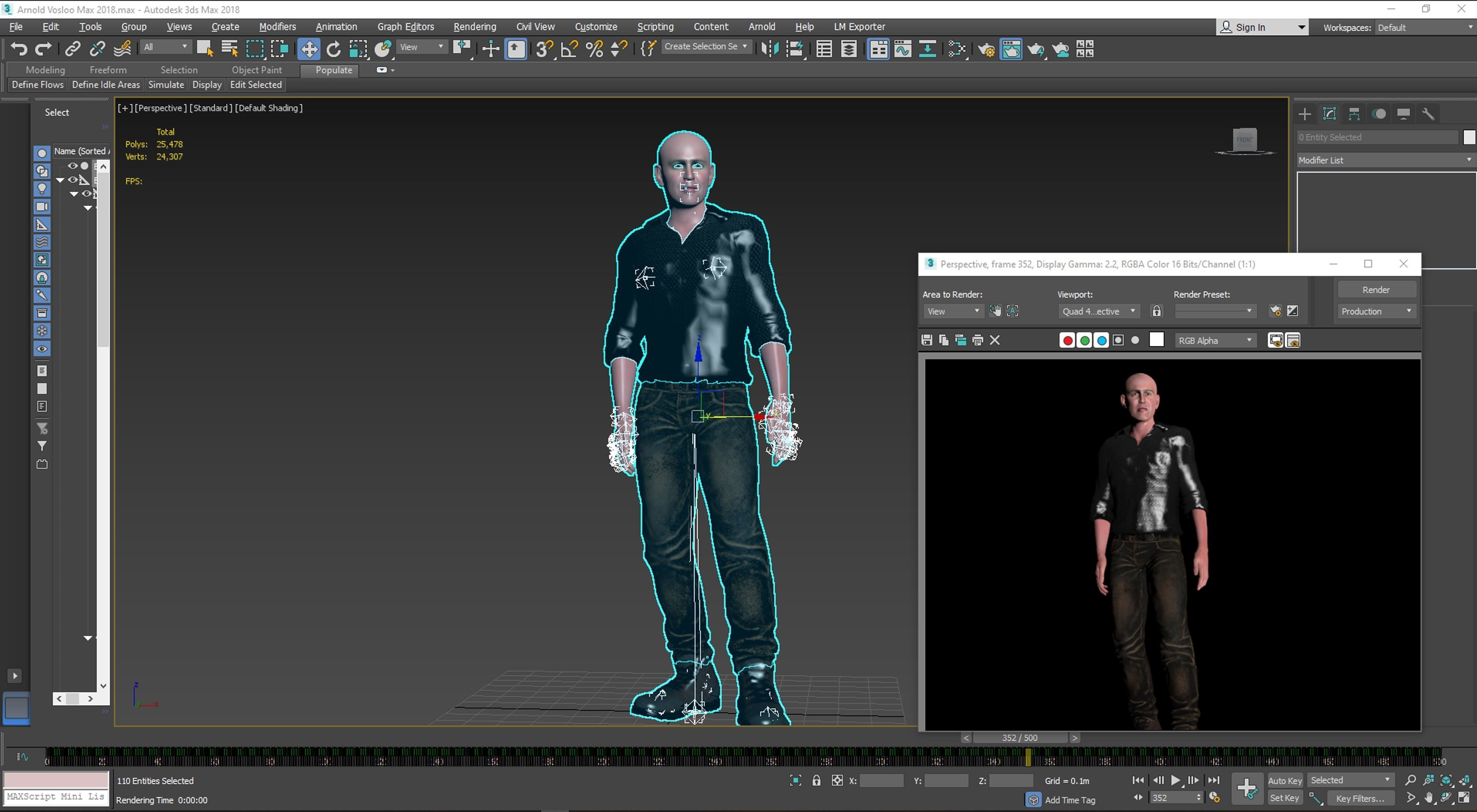 Arnold Vosloo 3D Rigged model ready for animation Low-poly 3D model_15