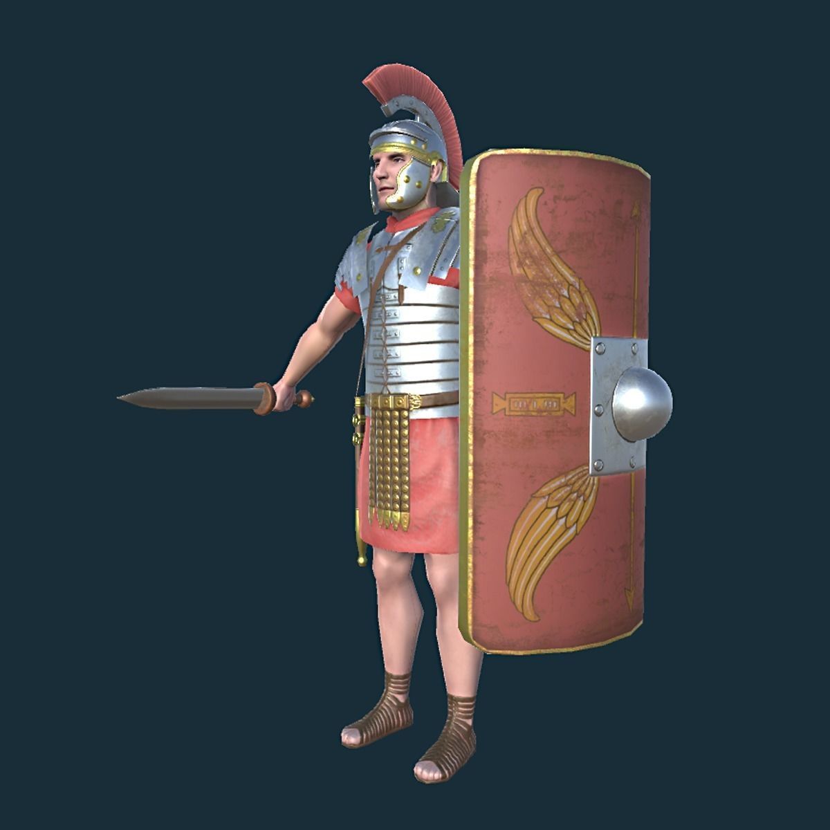 Septimus roman legionnaire Low-poly 3D model_3