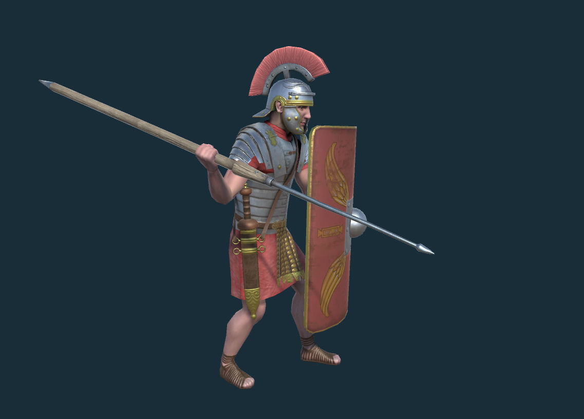 Septimus roman legionnaire Low-poly 3D model_4
