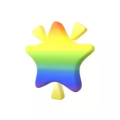 Glowing Star v2 007 Low-poly 3D model