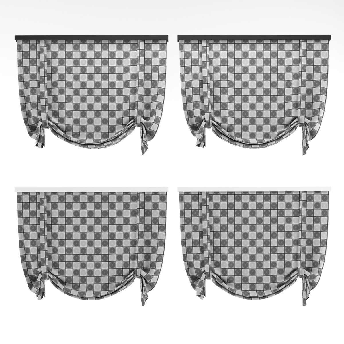 Curtains Roman 3D model_2