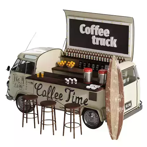 Coffee truck set 1 3D model