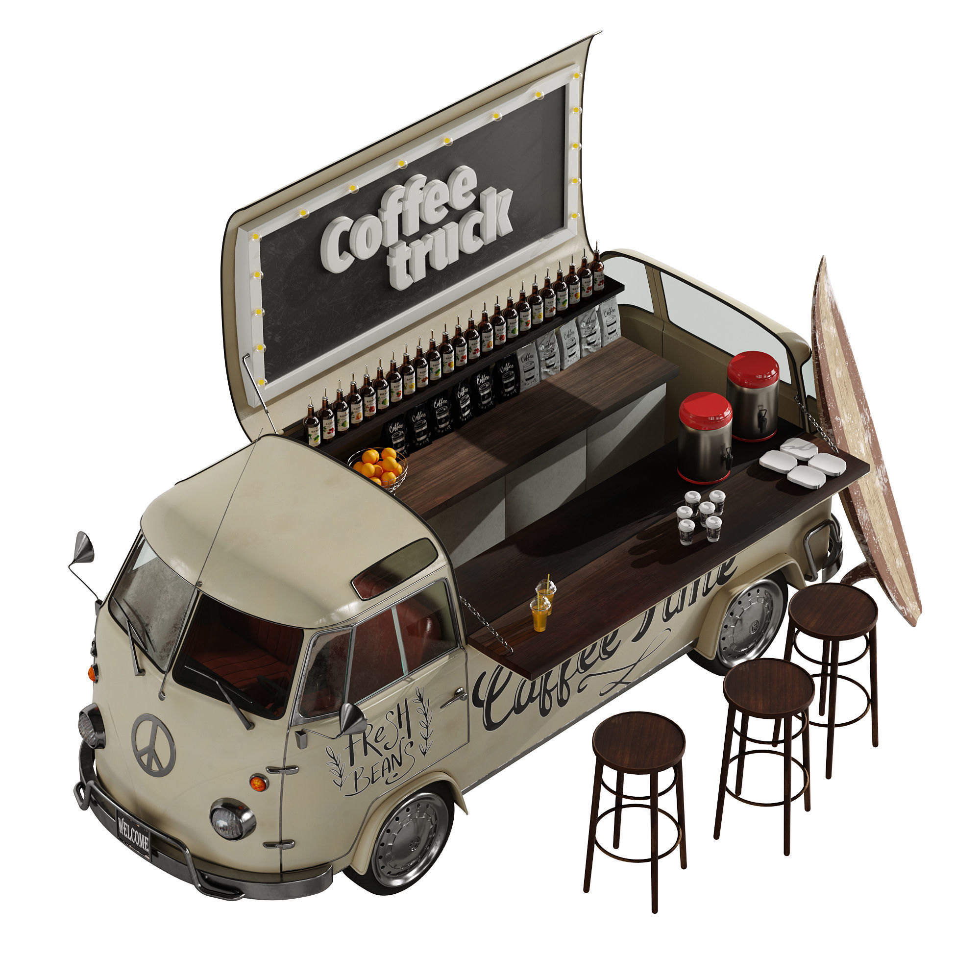 Coffee truck set 1 3D model_11
