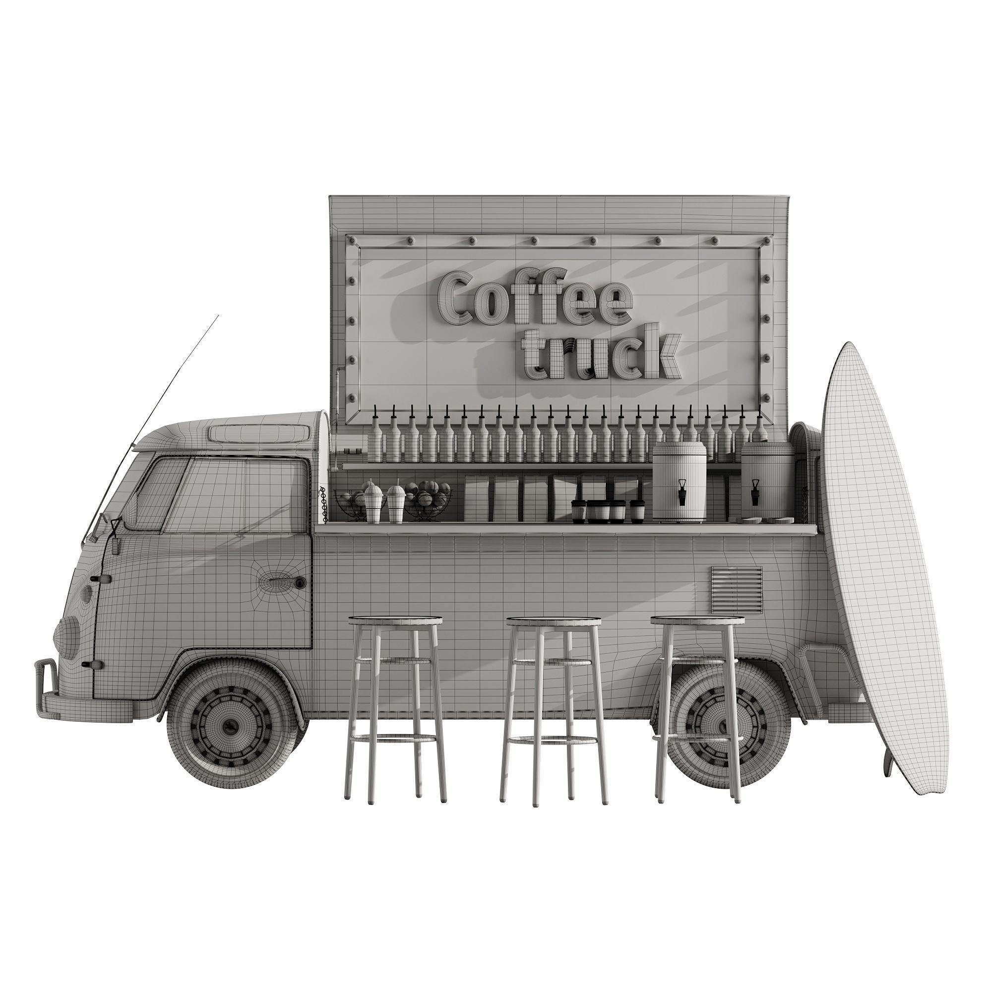 Coffee truck set 1 3D model_16