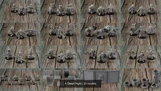 A Dwarf Night 3D Model Collection
