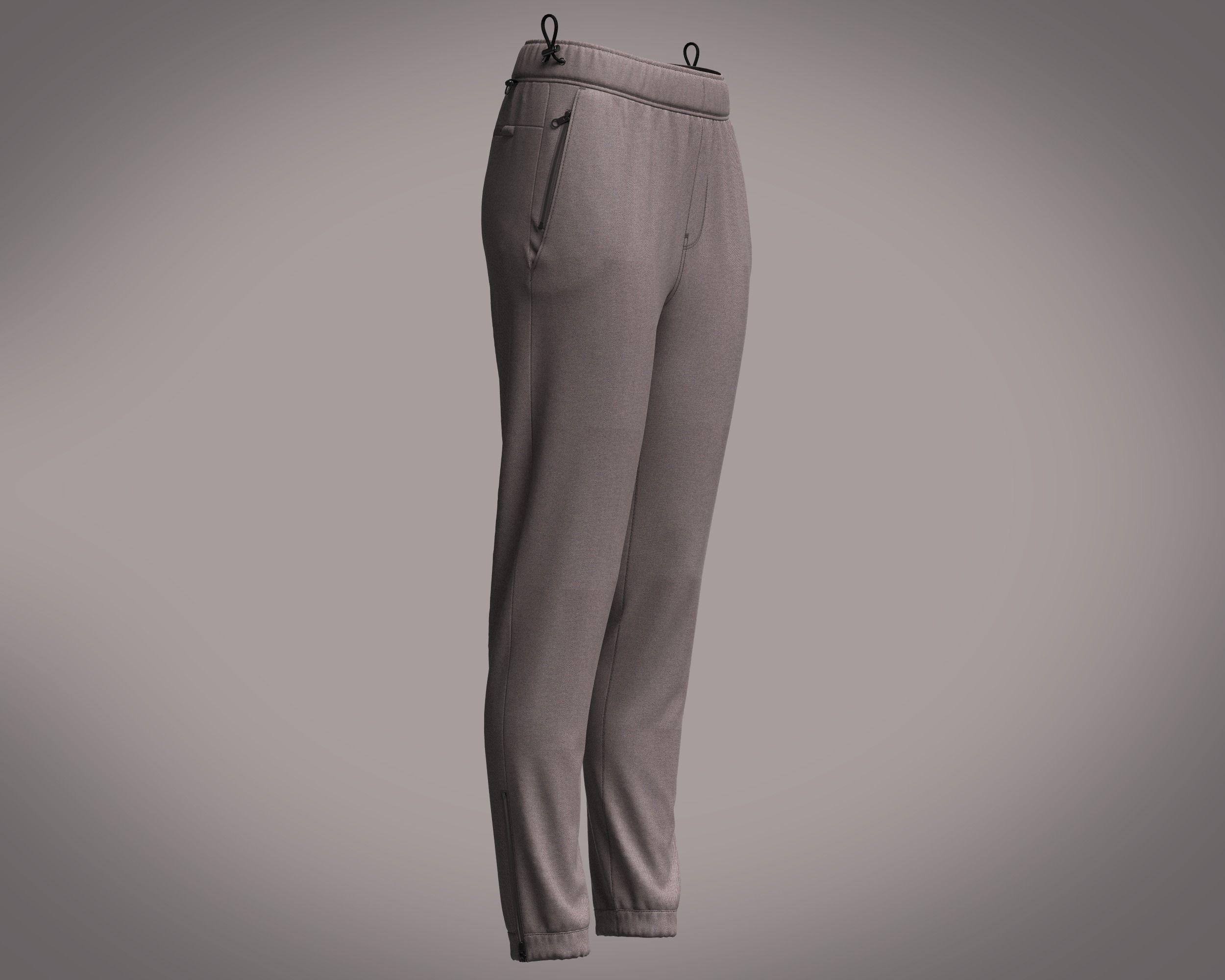 Ladies Zip Jogger 3D model_1