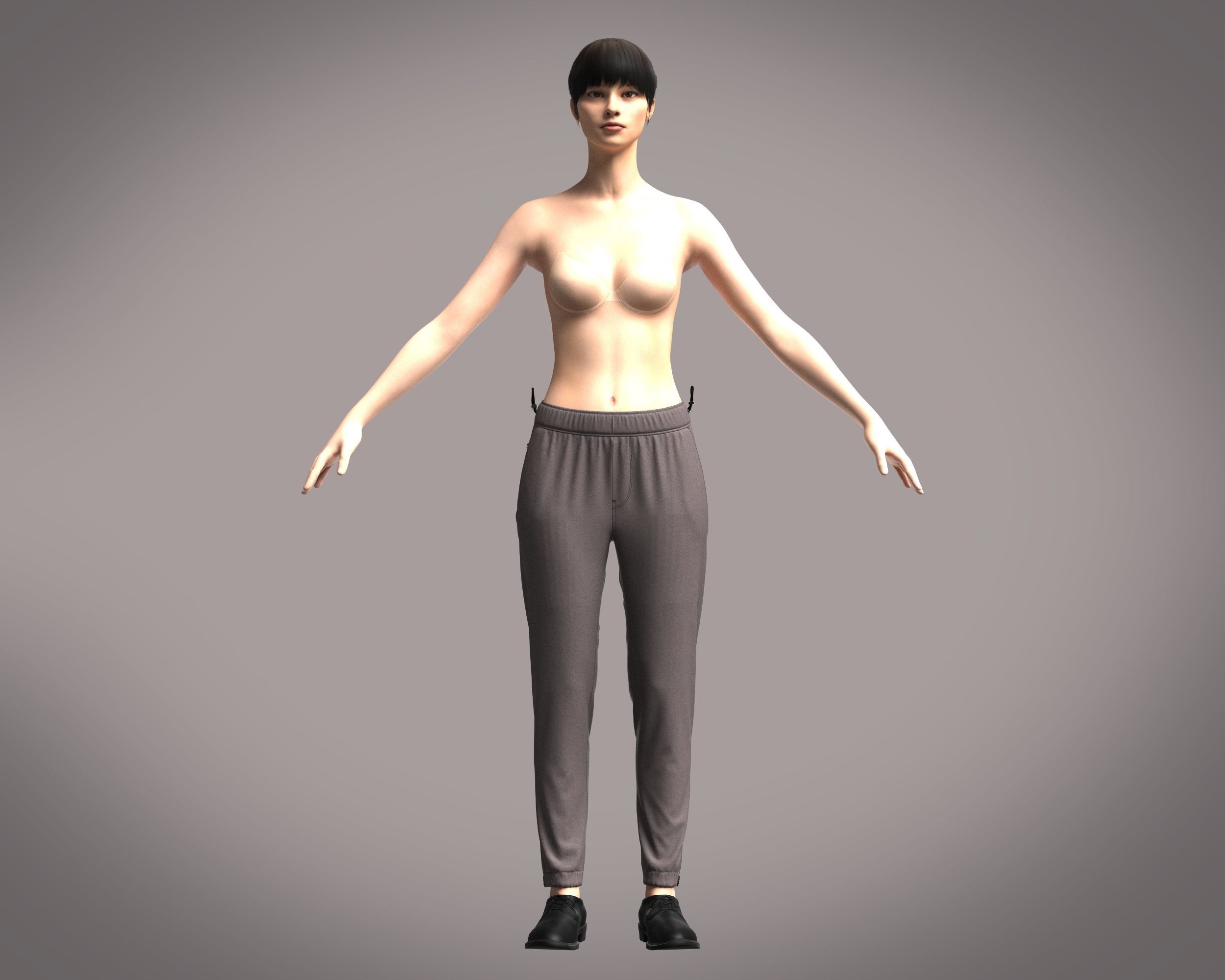 Ladies Zip Jogger 3D model_6